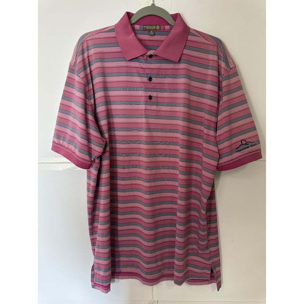 Peter Millar Summer Comfort Golf Polo Shirt Striped Comanche Trace XL